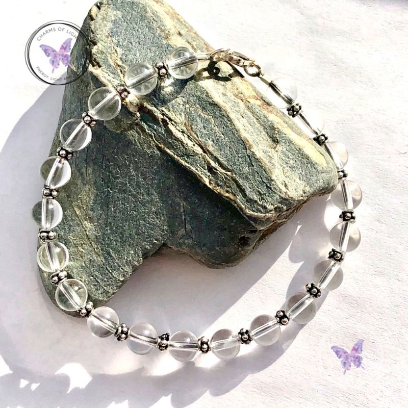 Clear Quartz Silver Accent Bracelet